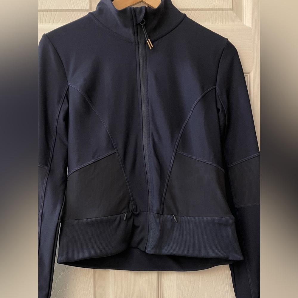 Mondetta Sport Activewear Lightweight Knit Zip Up Jacket Navy Blue NWOT
